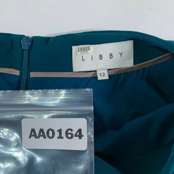 Libby London 12 Washington Dress Teal Blue Office Wardrobe Sheath - Picture 3 of 9